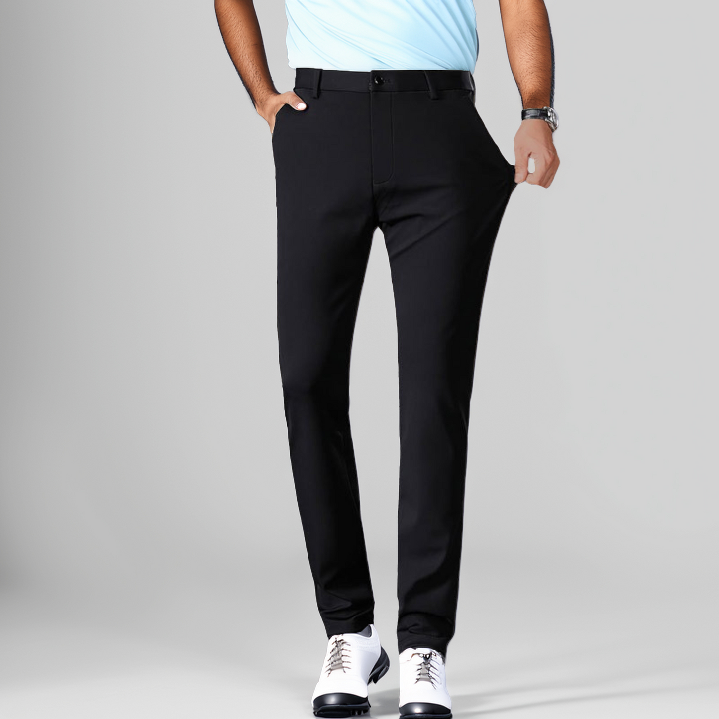 PRO STRETCH GOLF TROUSERS - BLACK